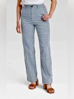 Universal Thread High-Rise Casual Fit Railroad Straight Leg Chino Pants Size 2